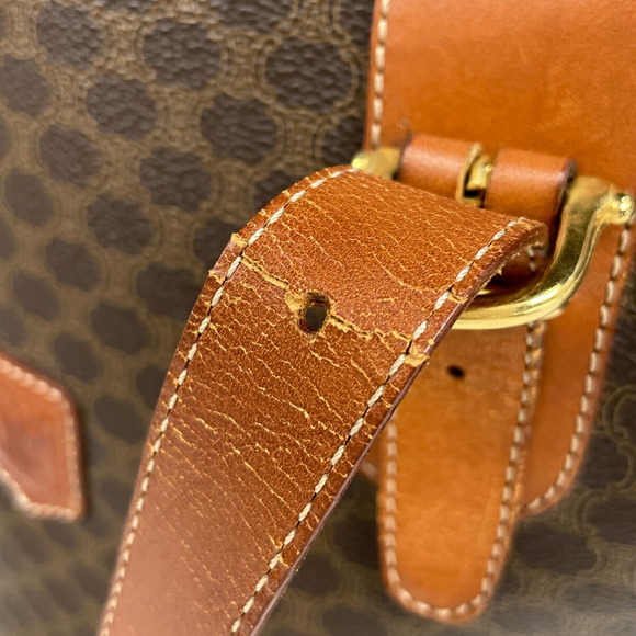 Celine Macadam Pattern Canvas Bucket Tote Shoulder Bag Brown - Picture 3 of 7